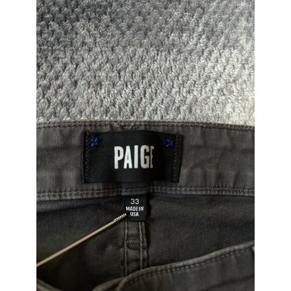 Paige Mens Federal Slim Straight Leg Twill Dark Gray Pants Size 33 Business - Picture 5 of 11